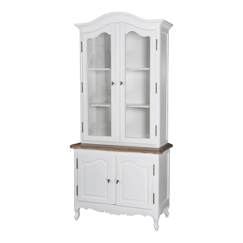 French Provincial Louis Vintage Glass Display Buffet and Hutch Cupboard Cabinet