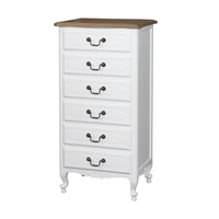 French Provincial Louis 6 Drawer Tallboy Cabinet