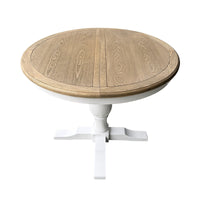 French Provincial Pedestal Round 100-150cm Extendable Dining Table NATURAL ASH 4–6 Seater