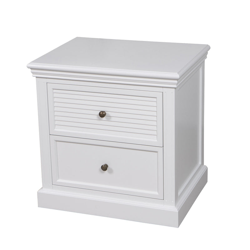 Hamptons Coastal Seaside 2 Drawer Bedside Table