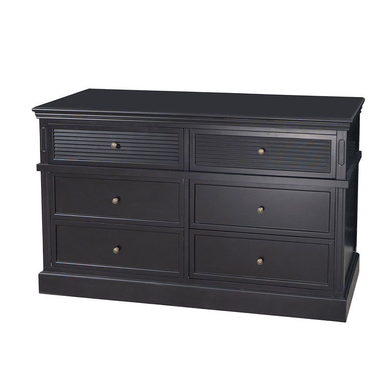 Hamptons Coastal Seaside 6 Drawer Chest Tallboy Cabinet