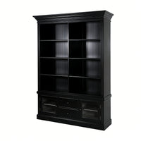 Hamptons Library Display Bookcase Cabinet with 2 Drawer