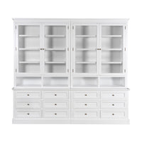 Hamptons Halifax 2 Glass Door 6 Drawer Kitchen Cabinet