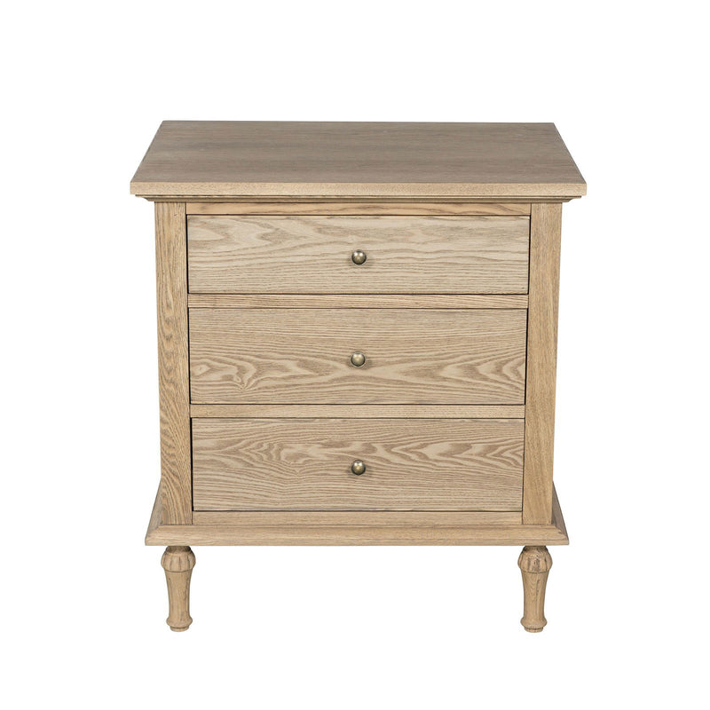 Hamptons Heritage 3 Drawer Bedside Lamp Table