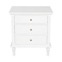 Hamptons Heritage 3 Drawer Bedside Lamp Table