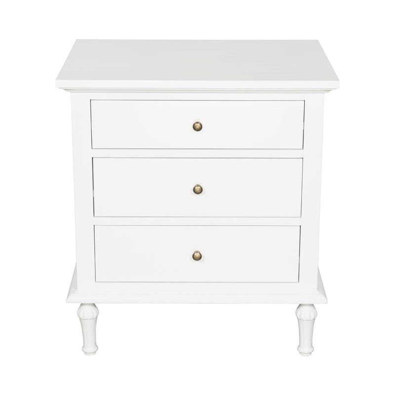 Hamptons Heritage 3 Drawer Bedside Lamp Table