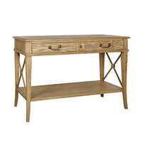 Hamptons Halifax Side Cross 2 Drawer Console Hall Table