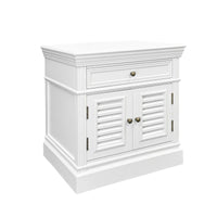 (Factory Second) Hamptons Classic 1 Drawer Bedside Table with Louvered Doors