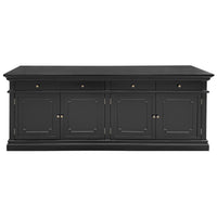 New England Hamptons 4 Drawers 4 Doors Sideboard Buffet & Console Cabinet