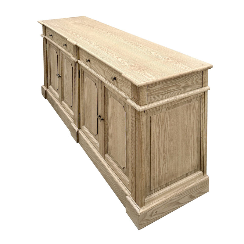 Harbourline Classic Hamptons Panelled Sideboard Buffet & Console Cabinet with 4 Doors & 2 Drawers