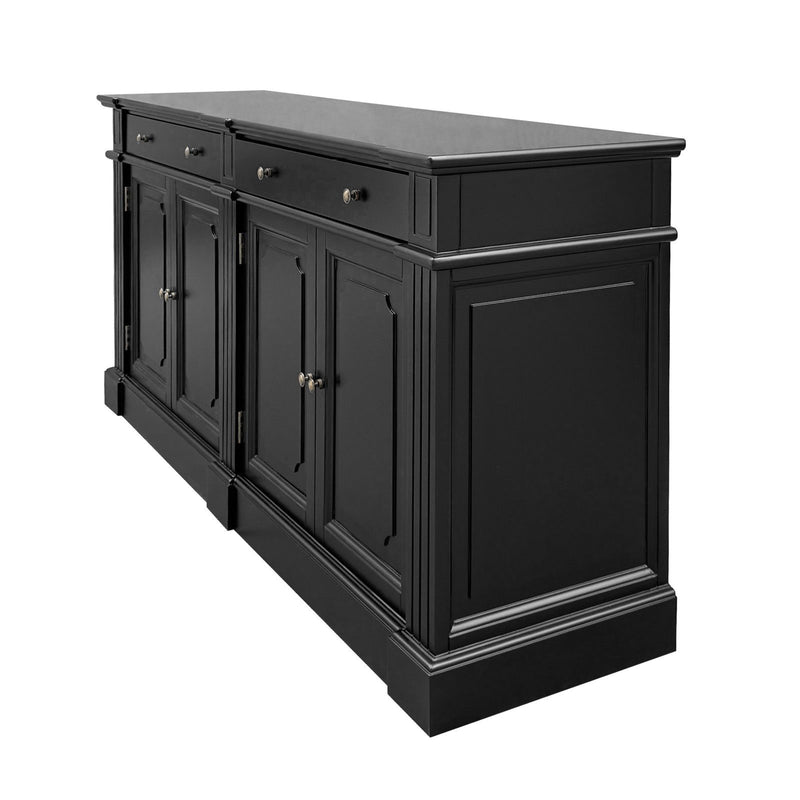 Harbourline Classic Hamptons Panelled Sideboard Buffet & Console Cabinet with 4 Doors & 2 Drawers
