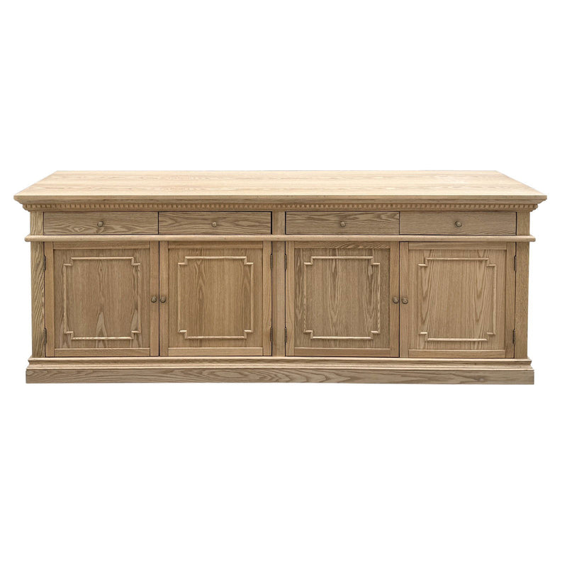 New England Hamptons 4 Drawers 4 Doors Sideboard Buffet & Console Cabinet