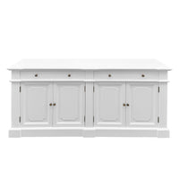Harbourline Classic Hamptons Panelled Sideboard Buffet & Console Cabinet with 4 Doors & 2 Drawers