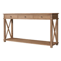 Hamptons Halifax Side Cross 3 Drawer Console Hall Table