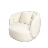 Tulip Blossom Boucle Swivel Lounge Armchair