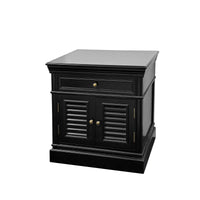 (Factory Second) Hamptons Classic 1 Drawer Bedside Table with Louvered Doors