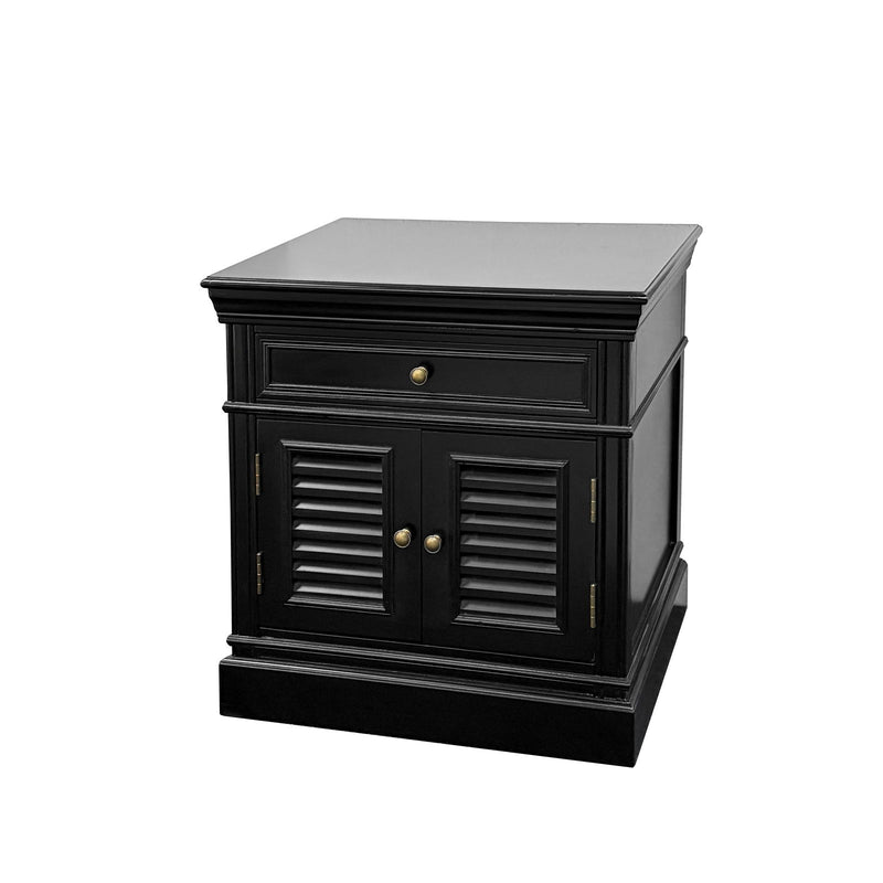 (Factory Second) Hamptons Classic 1 Drawer Bedside Table with Louvered Doors