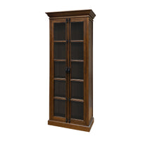 (Factory second)French Provincial Casement Double Door Glass Display Cabinet Bookcase