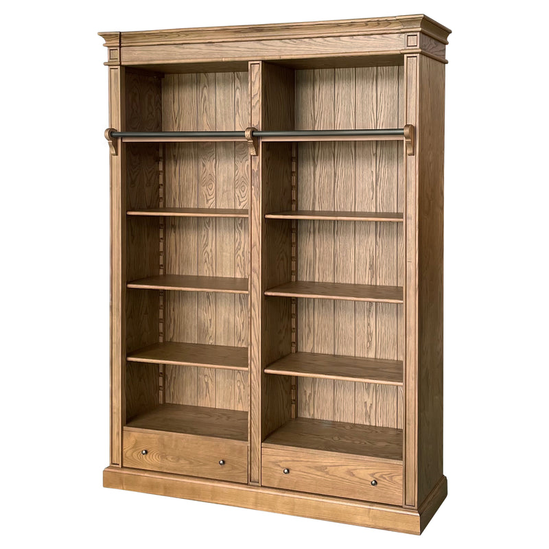 Hamptons Halifax Open Library Bookcase with Ladder 170cm