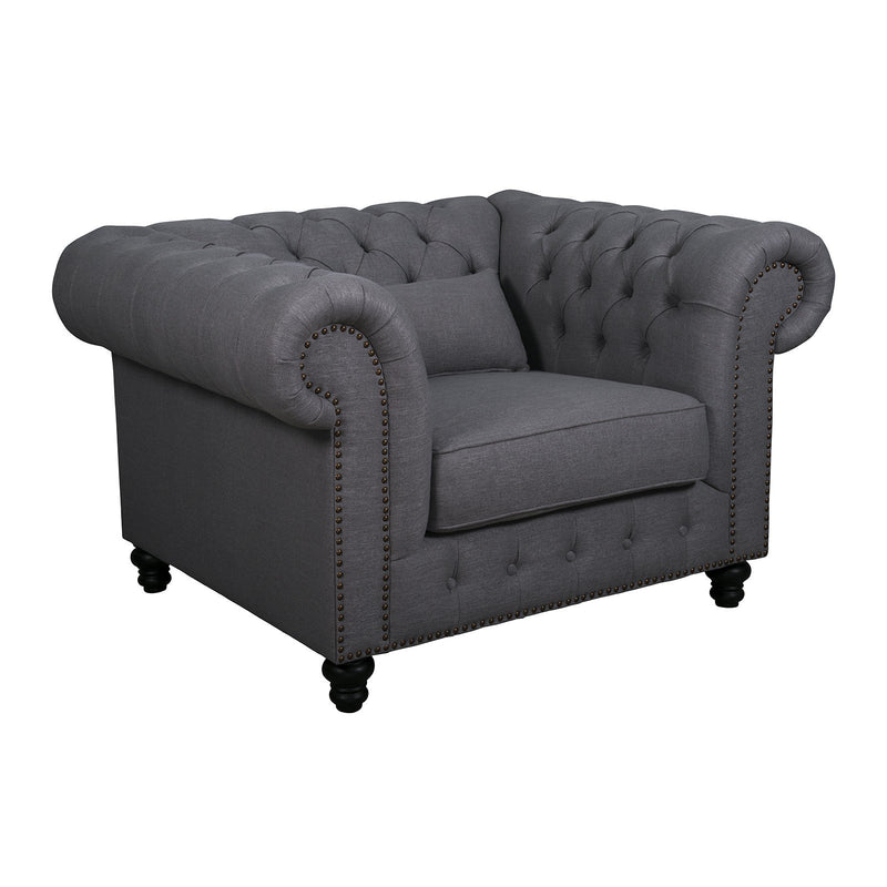 French Provincial Chesterfield Cameron Upholstered Single Lounge Armchair Sofa