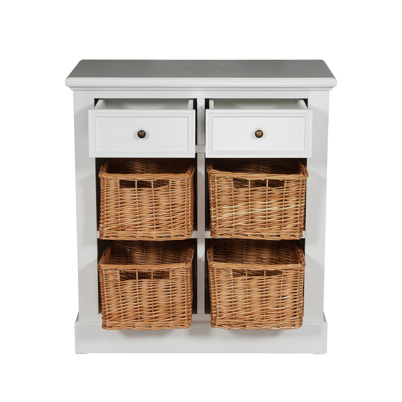 Hamptons Coastal 4 Basket Buffet Sideboard Cabinet