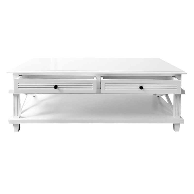 Hamptons Coastal Beach 4 Drawers Side Cross Coffee Table