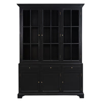 Hamptons Coastal Buffet and Hutch Glass Display Cabinet Bookcase