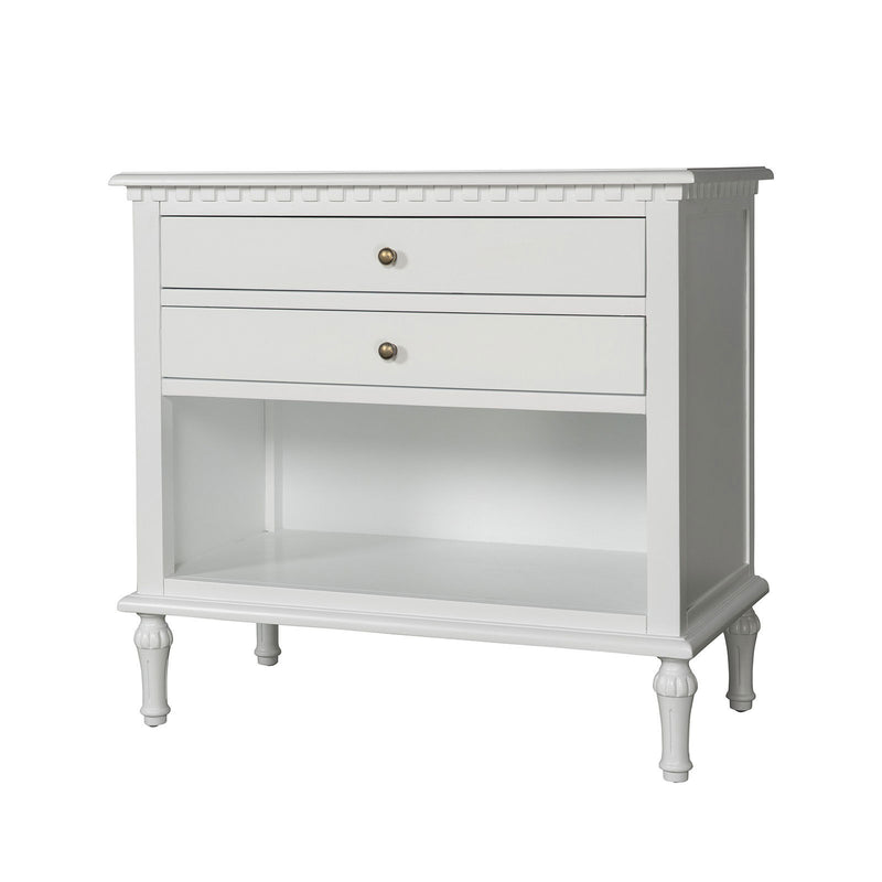 Hamptons Halifax Two Drawers Bedside Table