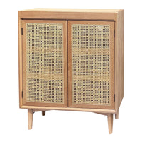 Contemporary Scandinavian Nordic Rattan Storage Cabinet