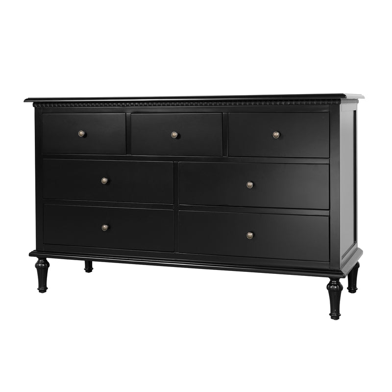 Hamptons Heritage 7 -Drawer Tallboy Dresser with Classic Turned Legs and Dentil Molding Design