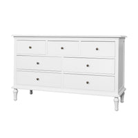Hamptons Heritage 7 -Drawer Tallboy Dresser with Classic Turned Legs and Dentil Molding Design