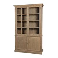 Hamptons Coastal Hutch Glass Display Cabinet Bookcase and Buffet Cupboard