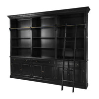 Hamptons Halifax 3 Bay Buffet and Hutch Bookcase with Ladder