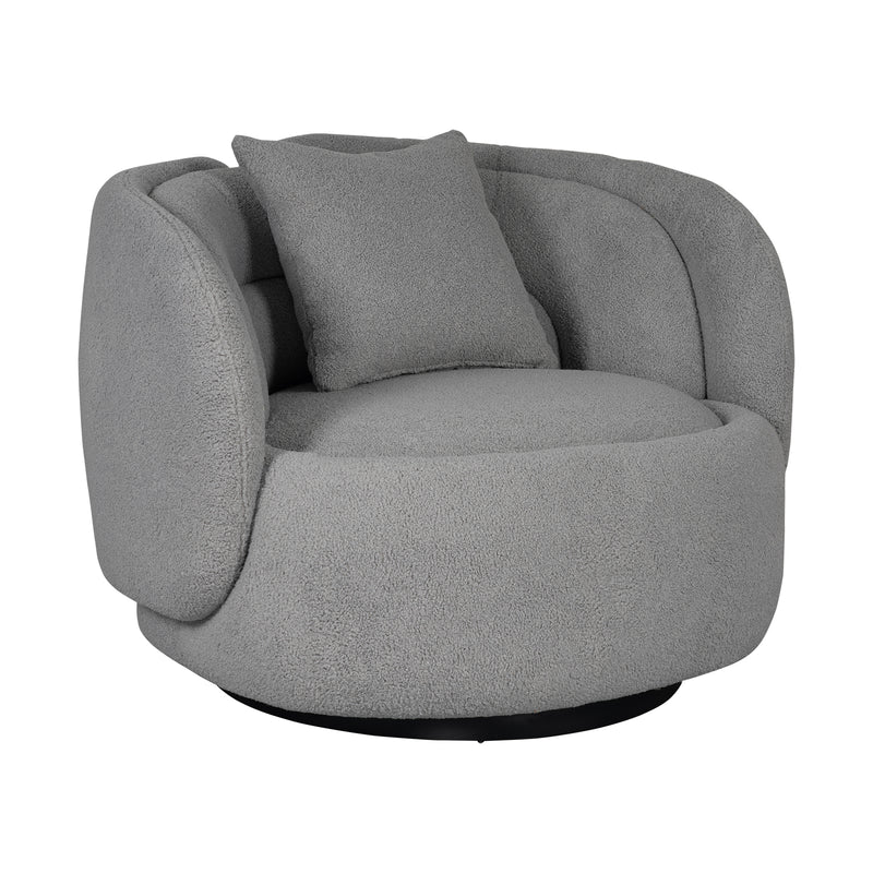 Tulip Blossom Boucle Swivel Lounge Armchair