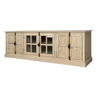 French Provincial Rustic Charm Glass-Door TV Entertainment Unit
