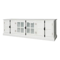 French Provincial Rustic Charm Glass-Door TV Entertainment Unit