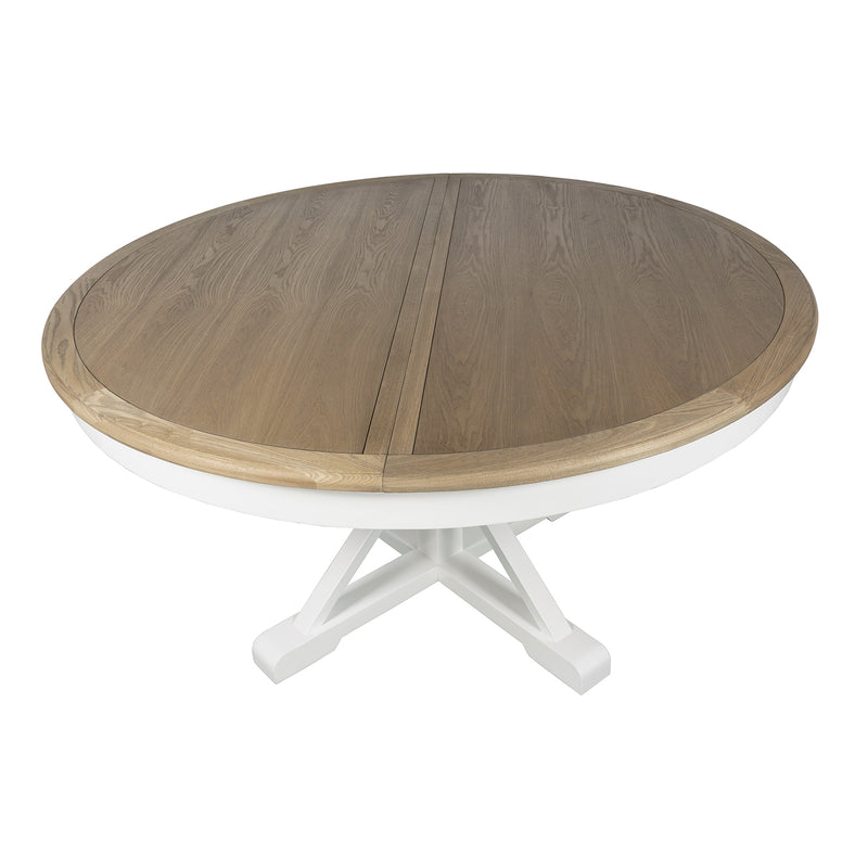Hamptons Sorrento 150-190cm Round Extendable Trestle Dining Table