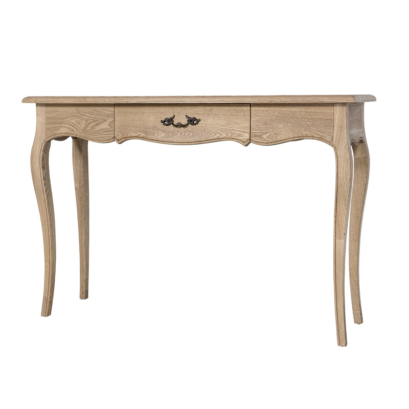 French Provincial Console Hall Table in Natural Oak