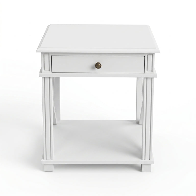 Hamptons Coastal Cross 1 Drawer Bedside Table