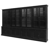 Hamptons Halifax Glass Door Hutch Modular Display Buffet Cabinet Bookcase Cupboard