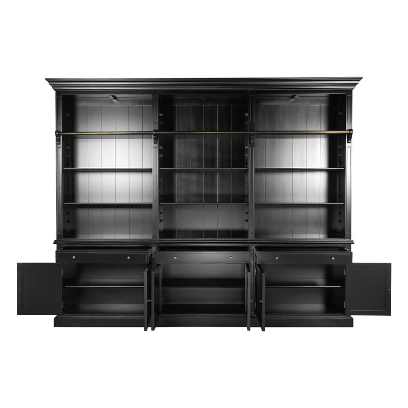 Hamptons Halifax 3 Bay Buffet and Hutch Bookcase with Ladder