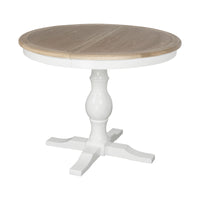 Hamptons Extendable/French Provincial Pedestal Round 100-150cm Extendable Dining Table NATURAL ASH