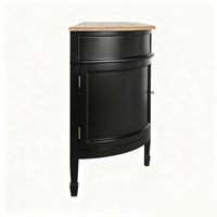 Hamptons Coastal Curve Ash Top Sideboard Buffet & Two Drawers Console Cabinet