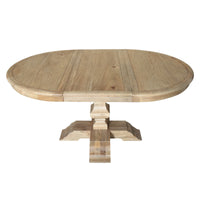 French Provincial Farmhouse Extendable Round Pedestal Dining Table
