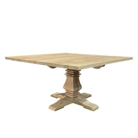 French Provincial Chateau Pedestal Square Dining Table