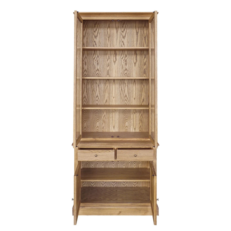 Hampton Halifax 2 Glass Door Hutch Display and Buffet Cabinet Bookcase Cupboard