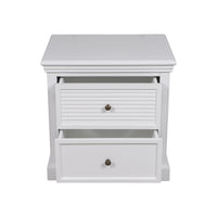 Hamptons Coastal Seaside 2 Drawer Bedside Table