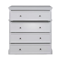 Hamptons Coastal Seaside 4 Drawer Chest Tallboy Cabinet