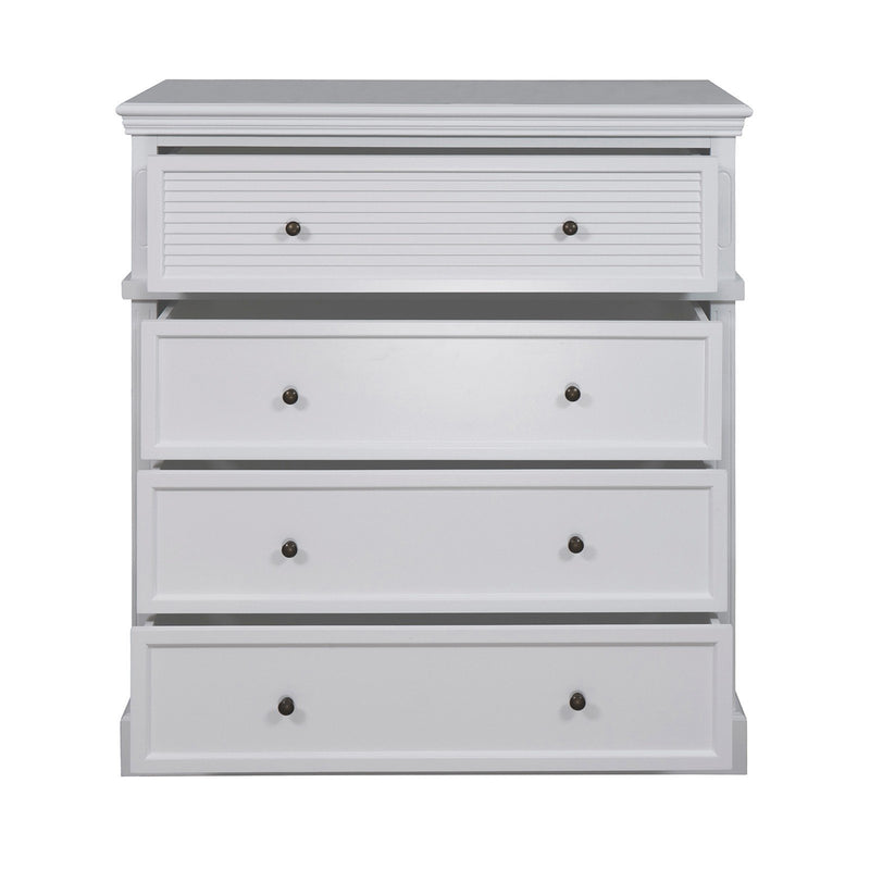 Hamptons Coastal Seaside 4 Drawer Chest Tallboy Cabinet