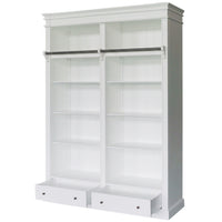 Hamptons Halifax Open Library Bookcase with Ladder 170cm